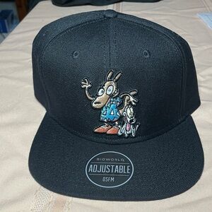 Rocko’s modern life Bioworld Black Snapback Hat with Colorful Rocko Embroidery
